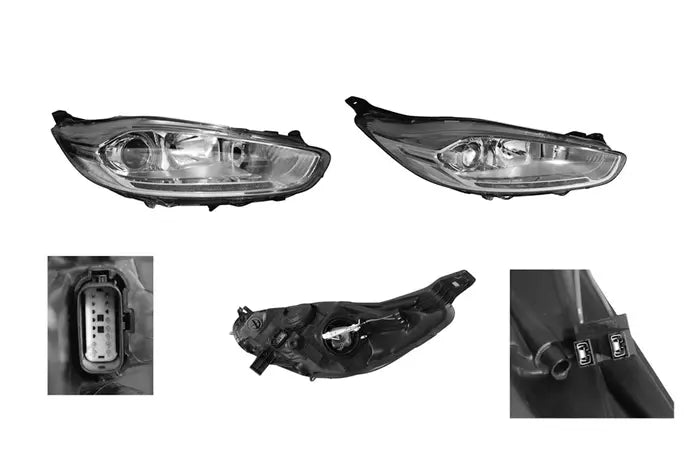 2013-2019 Ford Fiesta WZ ST Headlight (Right Hand Side, Halogen, Chrome)