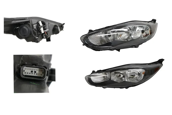 2013-2019 Ford Fiesta WZ Headlight (Halogen, Left Hand Side, Black)