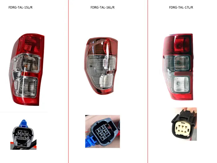2011-2022 Ford Ranger PX Tail Light (Left Hand Side, Smoky/Dark Grey, with Socket)