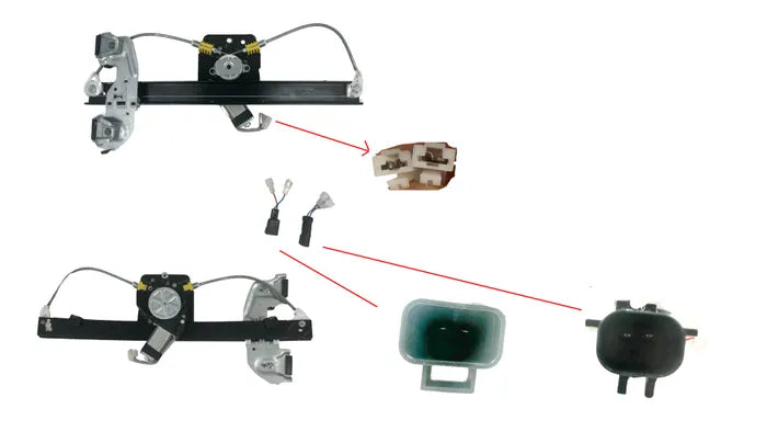 2009-2016 Holden Cruze JG/JH / Rear Window Regulator Right-Hand Side (2-Pin, With Motor)