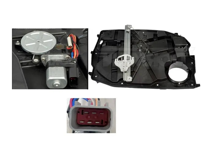 2008-2014 Jeep Cherokee KK Front Window Regulator Right-Hand Side (6-Pin, With Motor/Panel)