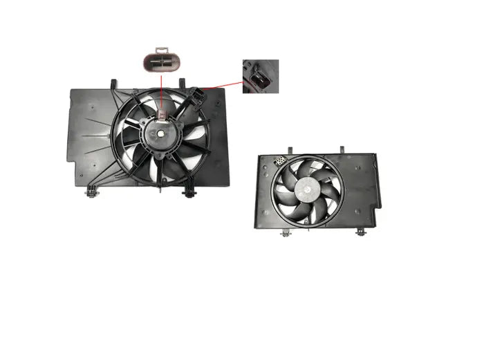 2008-2013 Ford Fiesta WS/WT Radiator Fan (with Resistor, 2 Plugs)