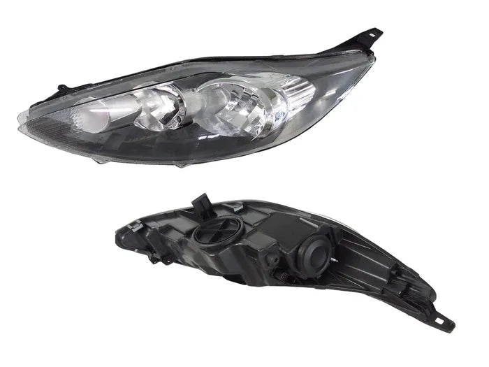 2008-2013 Ford Fiesta WS/WT Headlight (Halogen, Left Hand Side) Black/Chrome Manual Adjuster