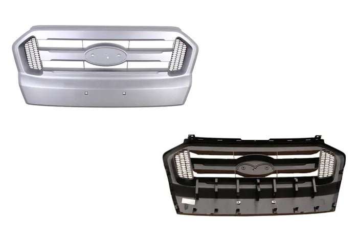 2015-2018 Ford Ranger PX Series 2 Front Grille (Black, Modified Design, No "Ranger" Text) with Light Grey Mould