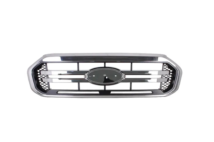 2018-2022 Ford Ranger PX Series 3 Front Grille (Black/Chrome, Modified Design, No "Ranger" Word)