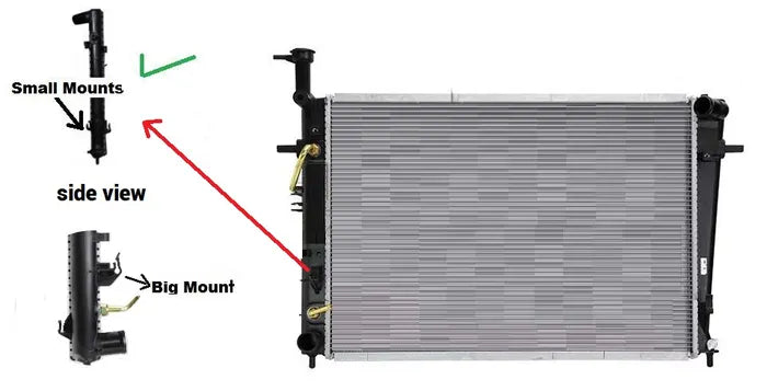 2004-2010 Hyundai Tucson JM Radiator (Small Fan Mounts)