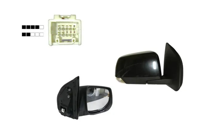 2013-2017 Isuzu MU-X Door Mirror (Right-Hand Side, Black, with Blinker)