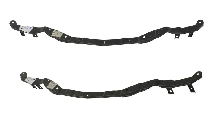 Two black metal brackets on a white background

