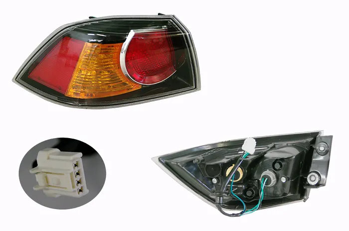 2007-2017 Mitsubishi Lancer CJ/CF Outer Tail Light (Left-Hand Side, Black)