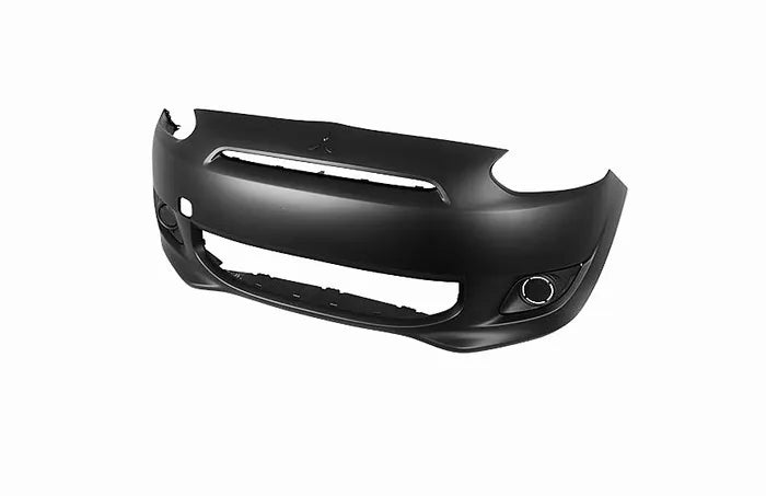 Black car bumper on a white background

