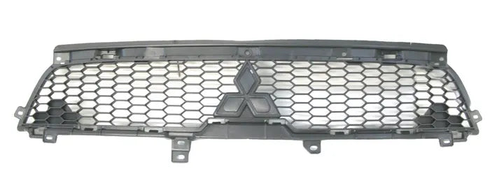 Car grille with Mitsubishi logo on a white background

