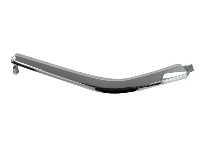 Chrome motorcycle exhaust on a white background

