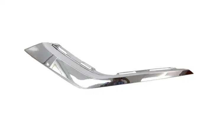 Chrome car bumper cover on a white background

