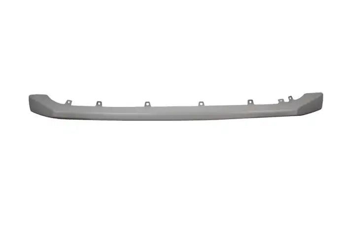 A light gray plastic automotive bumper lip or front bumper trim piece with mounting holes, shown against a plain white background.


