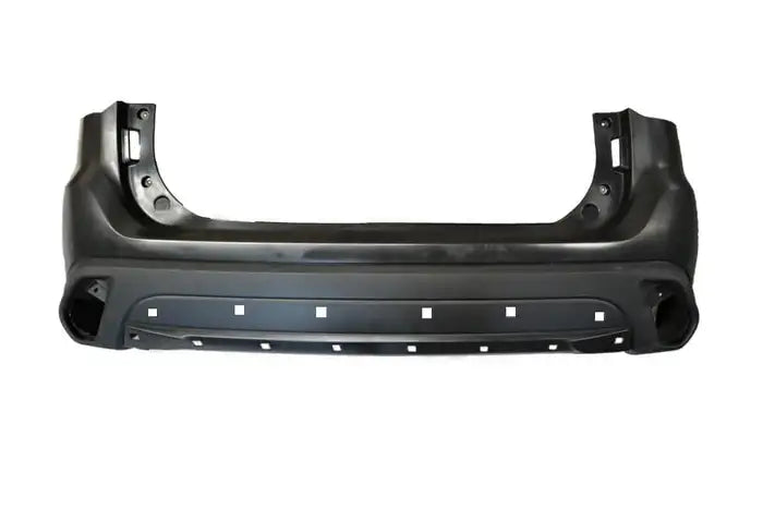 Black car bumper on a white background

