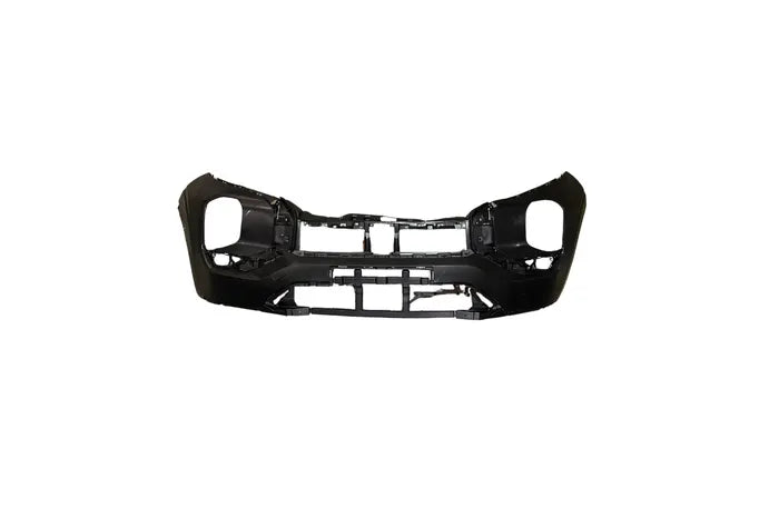 Black car bumper on a white background

