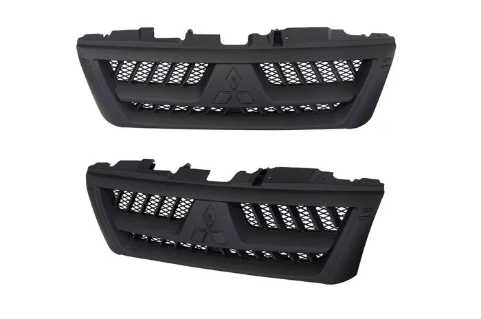 2002-2006 Mitsubishi Pajero NP Front Grille (Silver Grey, Chrome Mould at Bottom)