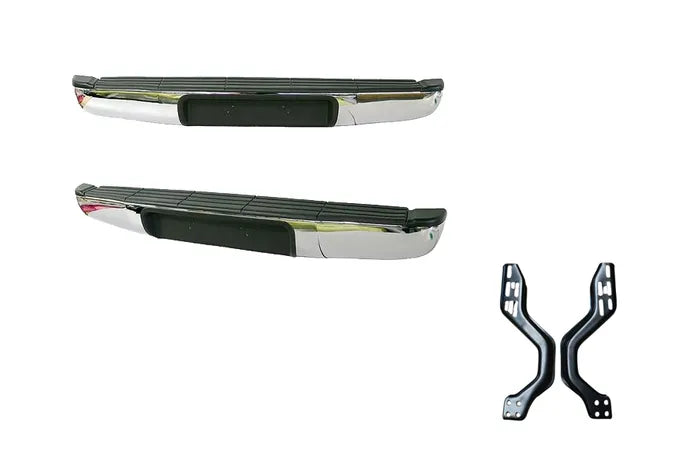 2006-2015 Mitsubishi Triton ML/MN Rear Step Bar (Chrome, Flat Top)