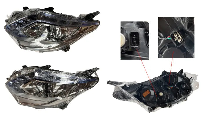 2015-2018 Mitsubishi Triton MQ Headlight (Left-Hand Side, Chrome Projector, Light Blue Reflector)