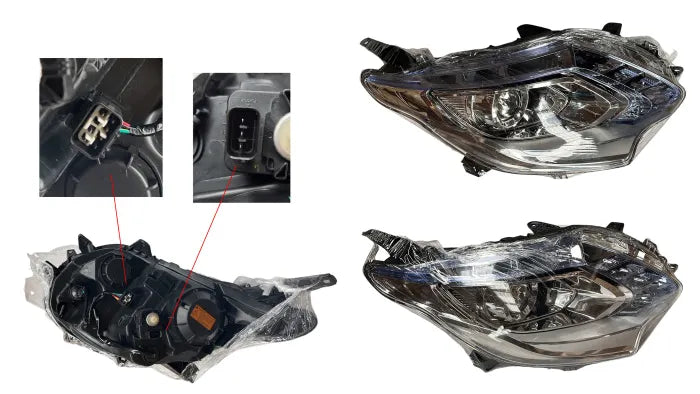 2015-2018 Mitsubishi Triton MQ Headlight (Right-Hand Side, Chrome Projector, Light Blue Reflector)