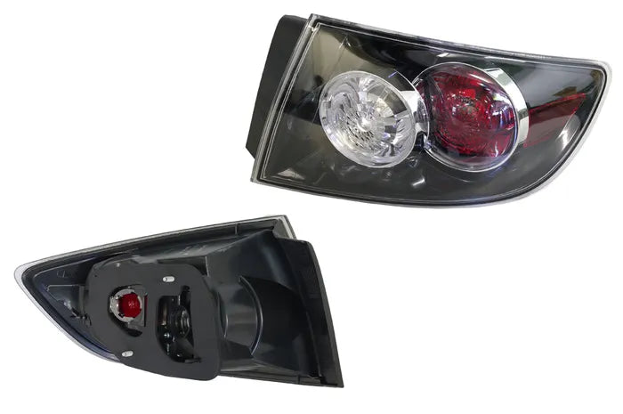 2004-2008 Mazda 3 BK Sedan Outer Tail Light (Right Hand Side, Black/Clear/Red)