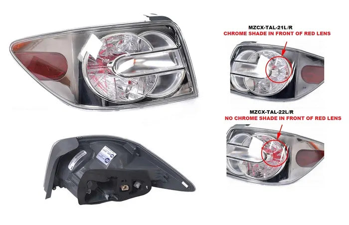 2009-2012 Mazda CX-7 ER Tail Light (left hand side, No Chrome Shade)