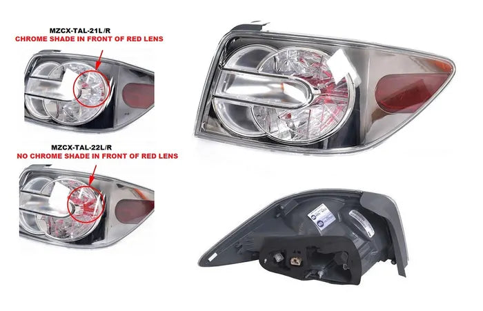 2009-2012 Mazda CX-7 ER Tail Light (Right Hand Side, No Chrome Shade)