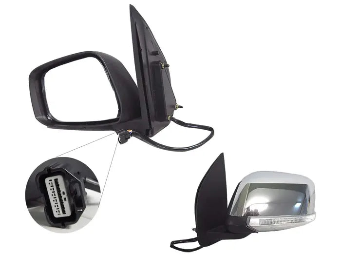 2005-2015 Nissan Navara D40 Electric Door Mirror (Left Hand Side with Blinker Light) Chrome