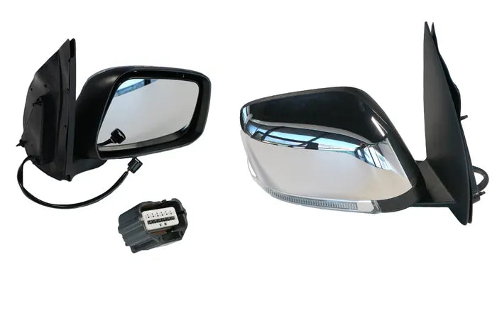 2005-2015 Nissan Navara D40 Door Mirror (Right Hand Side, with Blinker Light, Puddle Light and Heating) Chrome