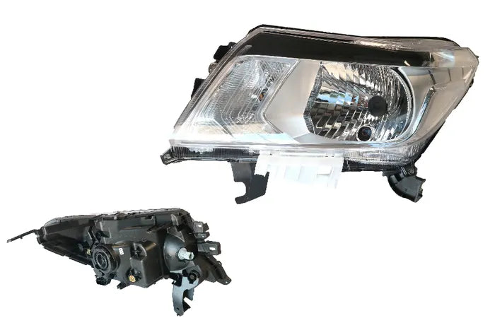 2015-2020 Nissan Navara D23 NP300 Headlight (Halogen H4, LED DRL, Chromed Surround, Manual Adjust)