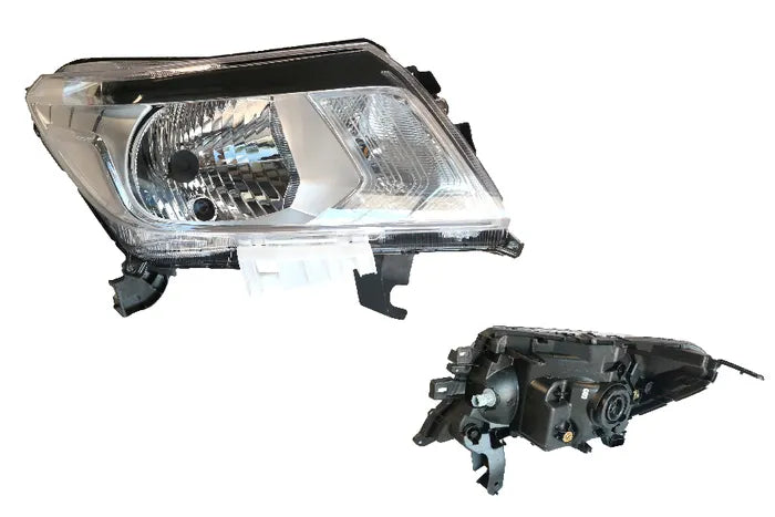 2015-2020 Nissan Navara D23 NP300 Headlight (Halogen H4, LED DRL, Chromed Surround, Manual Adjust)