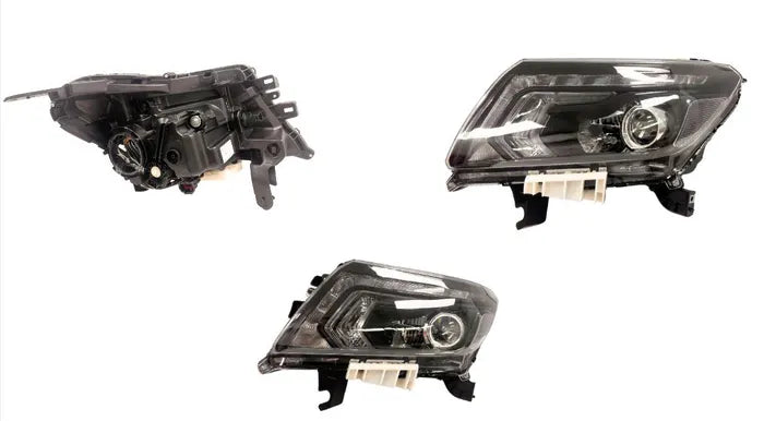 2015-2020 Nissan Navara D23 Headlight (Left Hand Side, Black Projector with LED DRL, Electric Adjust)