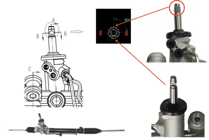 2008-2011 Ford Falcon FG Series 1 Power Steering Rack (Type 1, 6 Cylinder)