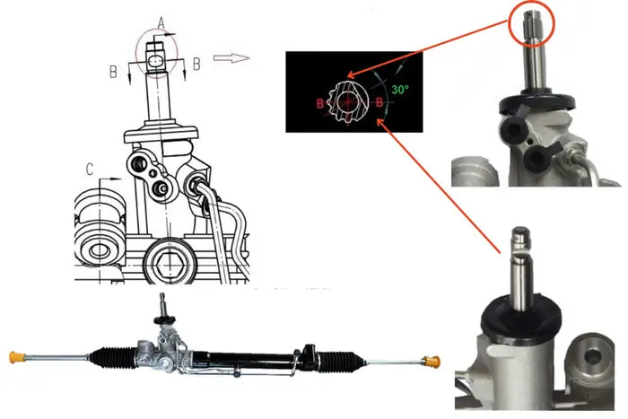 2008-2011 Ford Falcon FG Series 1 Power Steering Rack (Type 2, 6 Cylinder)