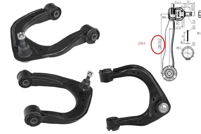 2011-2015 Ford Ranger PX Front Upper Control Arm (Right Hand Side) with Ball Joint