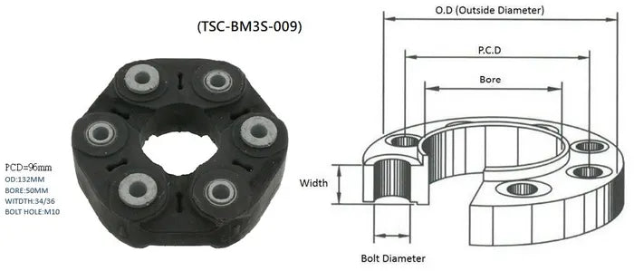 2005-2013 BMW 3 SERIES E90/E91/E92 TAIL SHAFT COUPLING