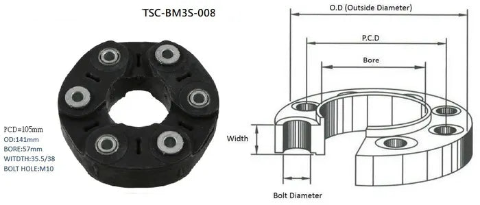 2003-2010 BMW 5 SERIES E60/E61 TAIL SHAFT COUPLING
