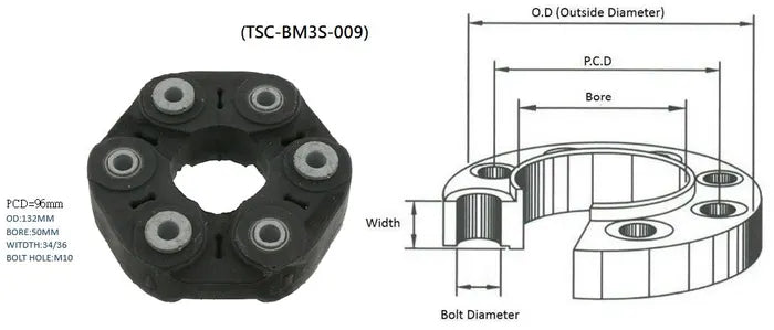 2010-2017 BMW 5 SERIES F10/F11 TAIL SHAFT COUPLING