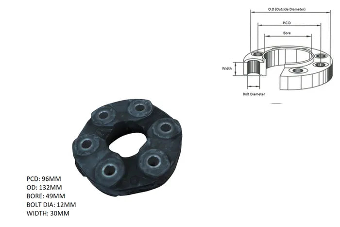 2002-2008 Ford Falcon BA/BF Tail Shaft Coupling (V6, PCD 96mm)