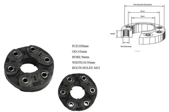 2002-2008 Ford Falcon BA/BF Tail Shaft Coupling (V6/V8, PCD 105mm)