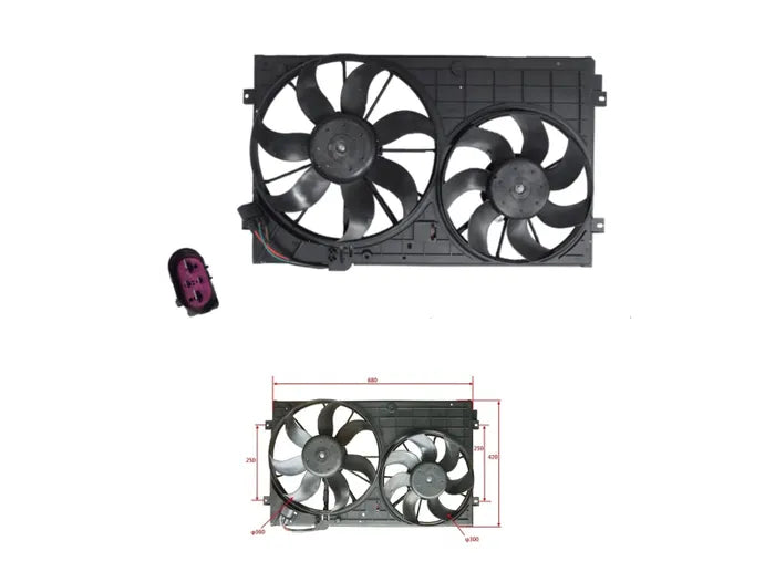 2005-2020 Volkswagen Caddy 2K/2KC Radiator Fan (250mm Mount)