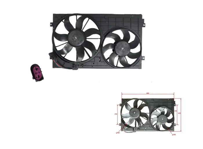 2009-2013 Volkswagen Golf MK6 5K Radiator Fan (250mm Mount)