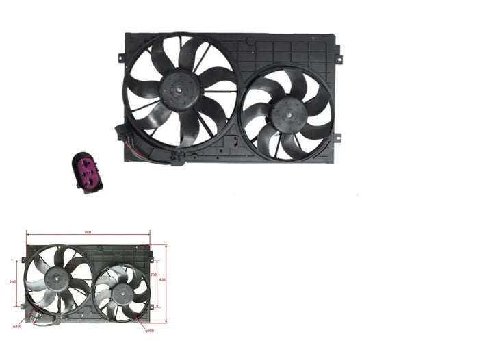 2006-2017 Volkswagen Jetta 1K/1B Radiator & A/C Condenser Dual Fan